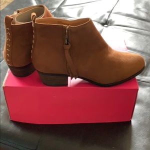 Brown Faux Suede Booties